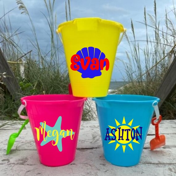Custom Sand Buckets Custom Sand Pails Name Sand Buckets Etsy