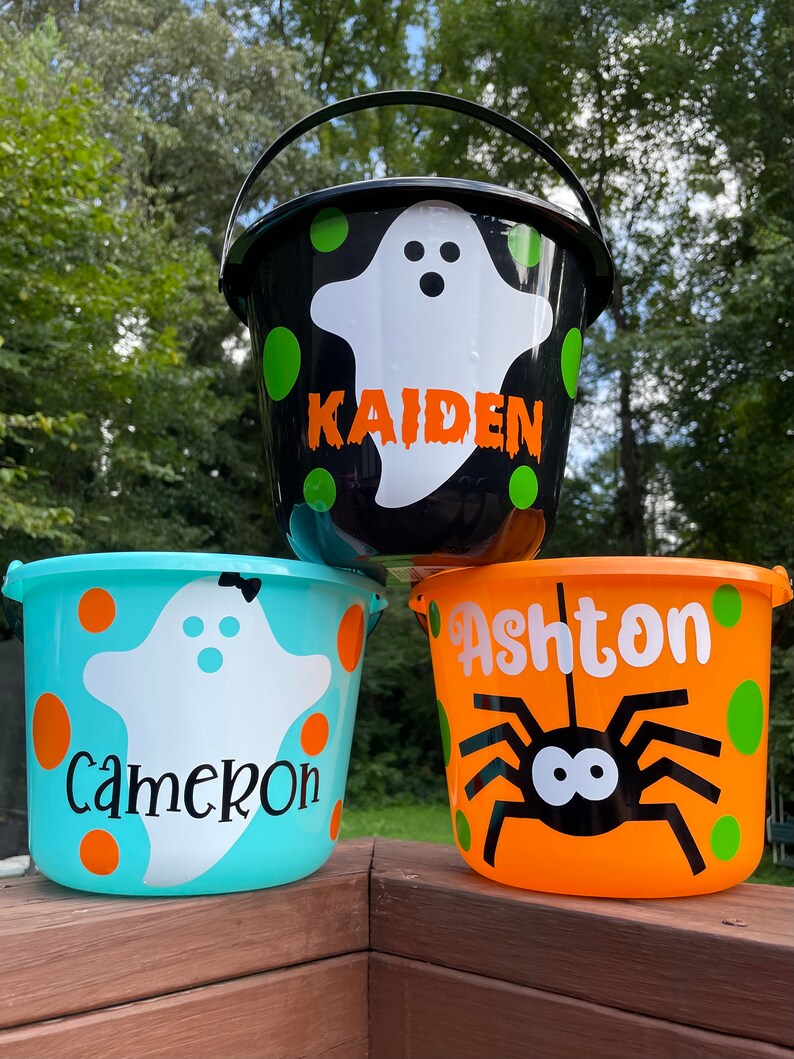 Glow Halloween Bucket Halloween Bucket Personalized Etsy
