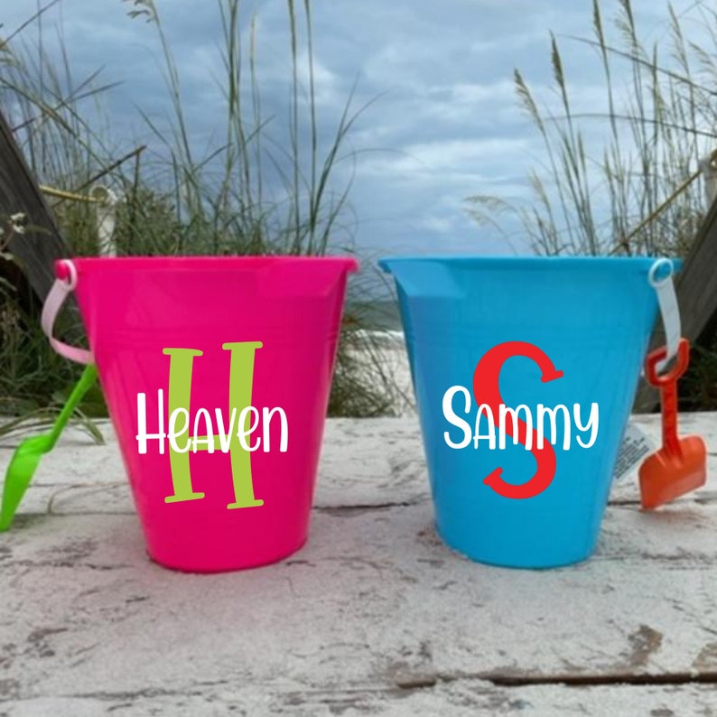 Custom Sand Buckets Custom Sand Pails Name Sand Buckets Etsy