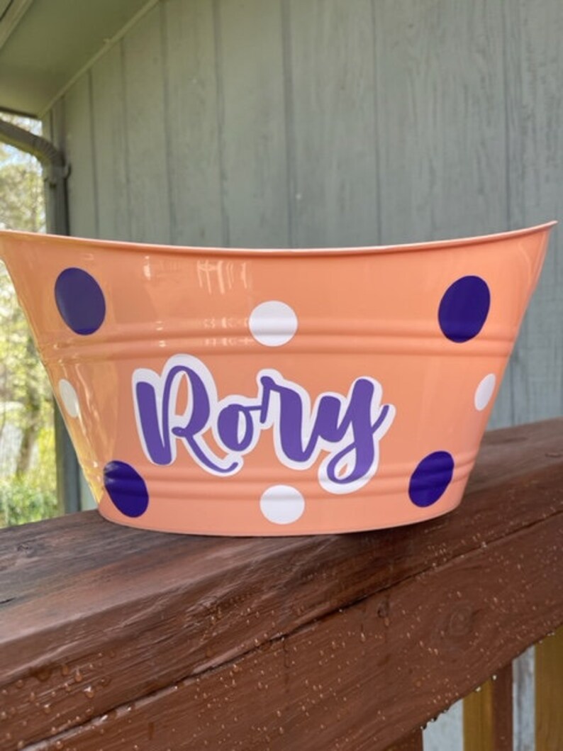 Customized Name Bucket With Handles Personalized Bucket Name Etsy