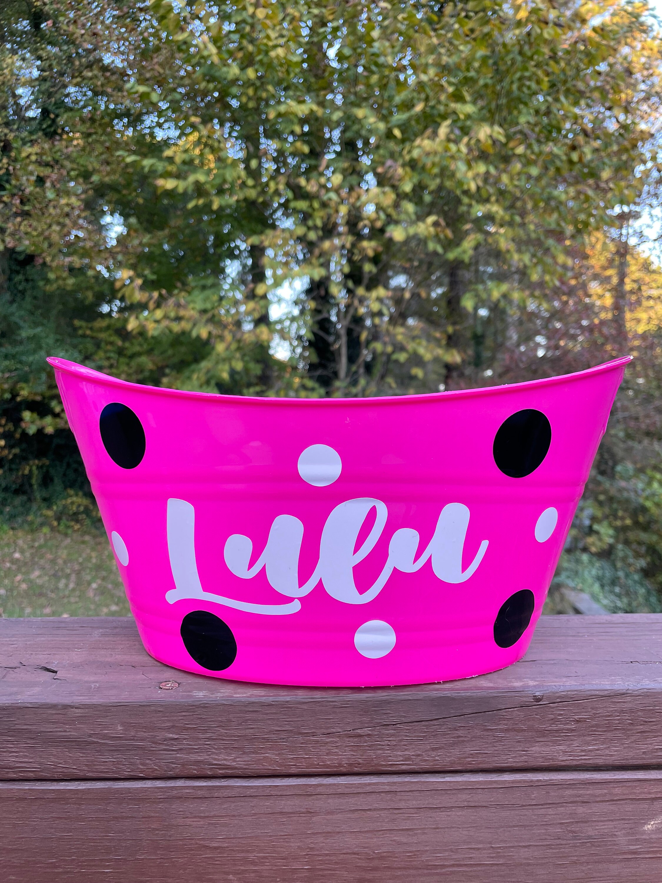 Customized Name Bucket With Handles Personalized Bucket Name Etsy