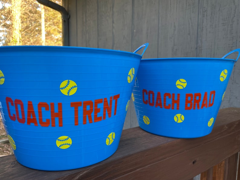 Softball Team Dugout Buckets Team Buckets Softball Etsy