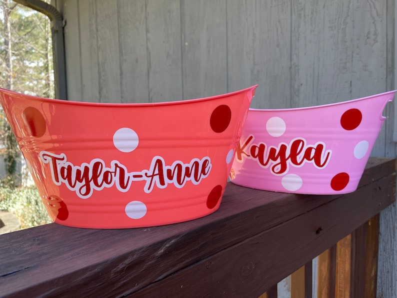 Customized Name Bucket With Handles Personalized Bucket Name Etsy
