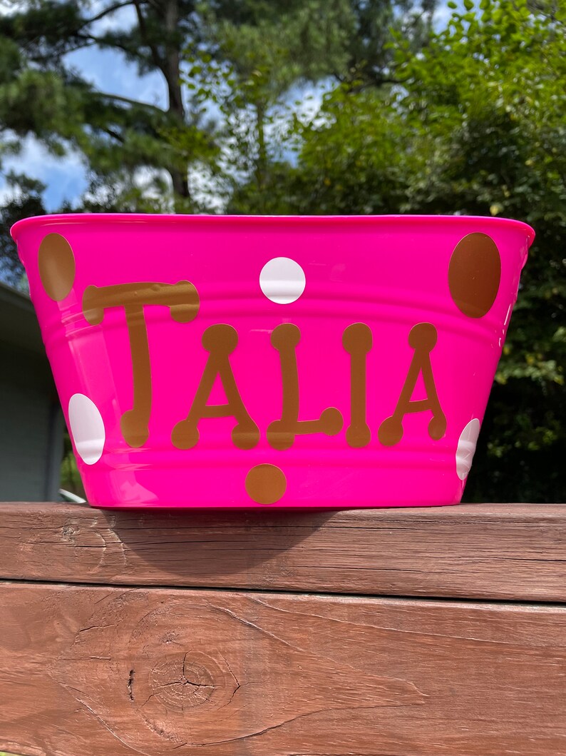 Customized Name Bucket With Handles Personalized Bucket Name Etsy