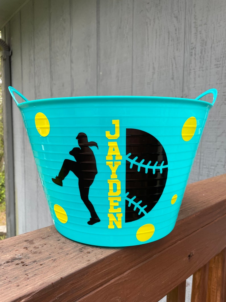 Softball Team Dugout Buckets Team Buckets Softball Etsy
