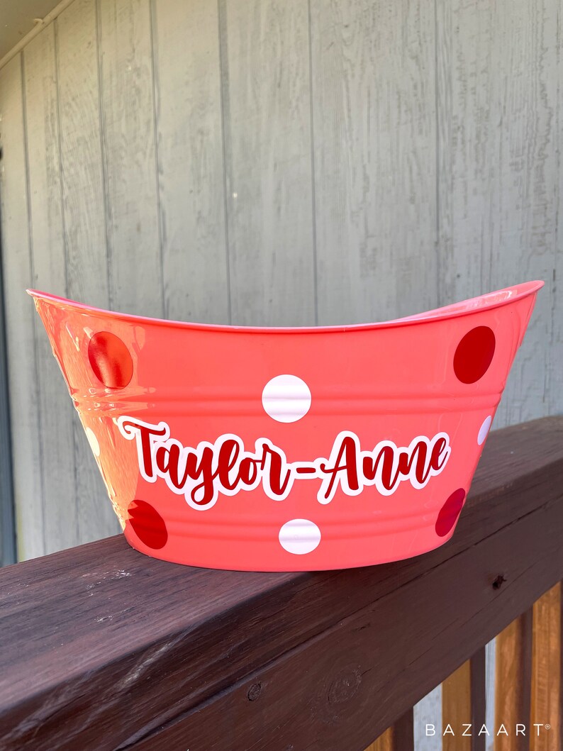 Customized Name Bucket With Handles Personalized Bucket Name Etsy