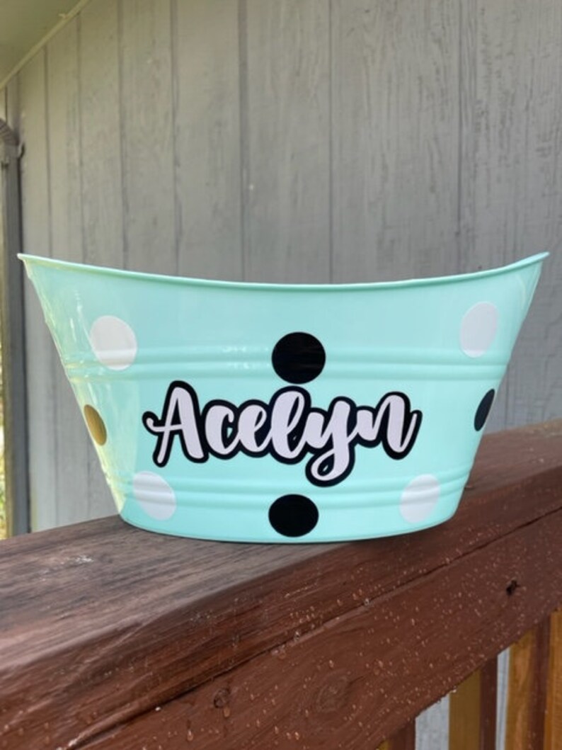 Customized Name Bucket With Handles Personalized Bucket Name Etsy