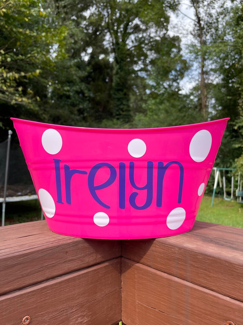 Customized Name Bucket With Handles Personalized Bucket Name Etsy