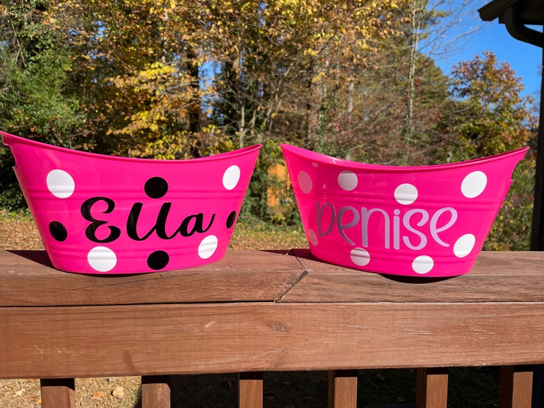 Customized Name Bucket With Handles Personalized Bucket Name Etsy