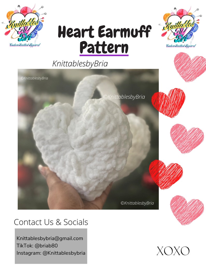 Crochet Heart Earmuffs Pattern Etsy