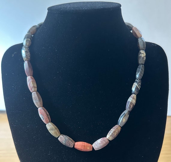 Carnelian Stone Faceted Rectangular Beaded Strand… - image 3