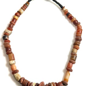 Ancient Neolithic Quartz African Stone Bead Strand Mali Sub Sahara, Collectors&#39; Item #1000