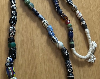 A Collectors' Dream of Mixed Glass African Trade Beaded Strand #2052