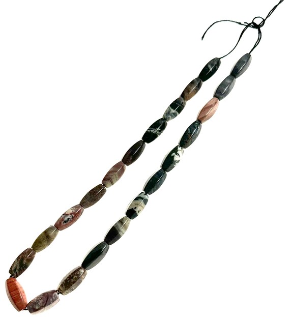 Carnelian Stone Faceted Rectangular Beaded Strand… - image 5