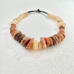 Ancient Neolithic Quartz African Stone Bead Strand Mali Sub Sahara, Collectors&#39; Item #2021