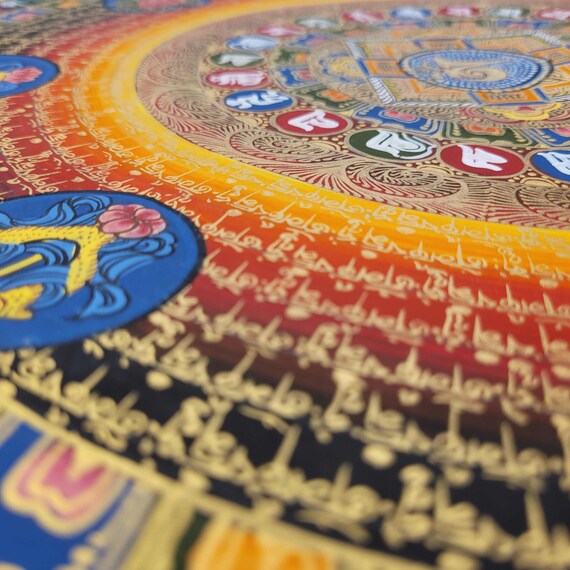 曼陀羅　オーム曼陀羅(マンダラ)48 中古輸入品・未使用アジアン雑貨 ネパール曼陀羅 オーム曼陀羅