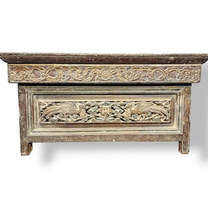 Vintage Traditional Tibetan Wooden Foldable Meditation Table/Altar, Foldable for Travelling, *Unique Antique Piece*, Handmade in Tibet