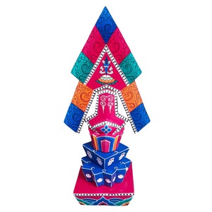 40 cm, Tibetan Wooden TORMA PHURBA for Buddhist Rituals, HandPainted with Natural Thangka Colors, Handmade in Nepal by Tibetan Community