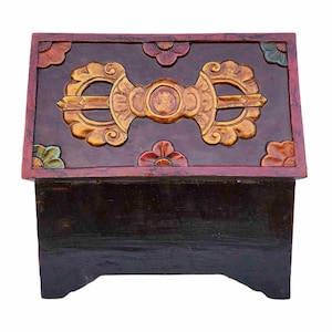 BIG SIZE Traditional Tibetan Wooden Box, Handpainted with Tibetan Symbols & Himalayan Thangka Colours, Many Design,Handmade in Nepal zdjęcie 10