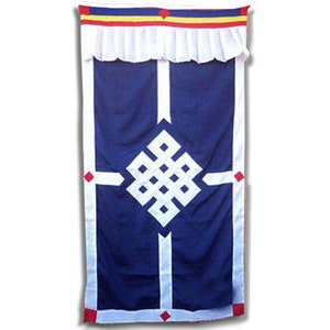 180 x 90 CM, Tibetan Monastery Door Curtain,Handmade with Buddhist Symbol Endless Knot, Many Colors, Handmade in Nepal from Tibetan Community