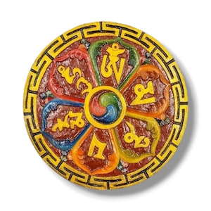 30 cm, Tibetan Wooden Wall Hanging For Home Protection, HandCarved & Handpainted with Thangka Colors, Many Design, Handmade in Nepal