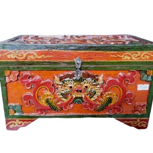 BIG SIZE Traditional Tibetan Wooden Box, Handpainted with Tibetan Symbols & Himalayan Thangka Colours, Many Design,Handmade in Nepal Cheppu