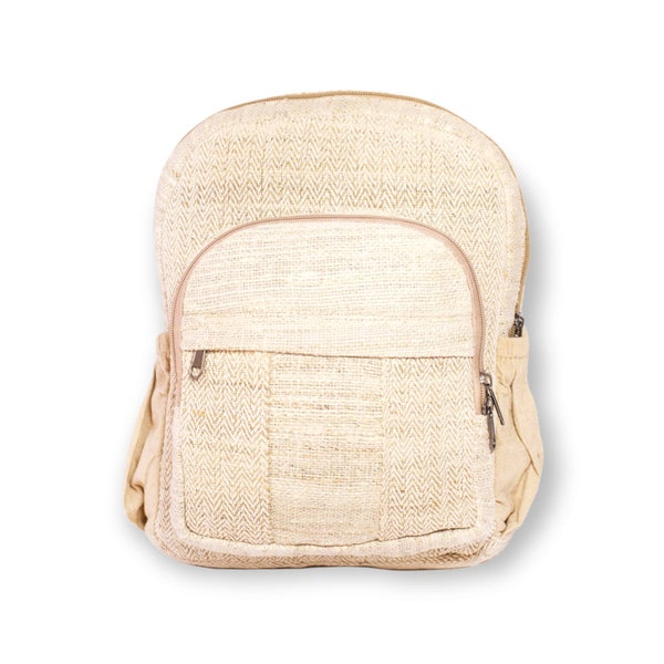 100% Natural Hemp & Cotton Backpack, Handmade from Local Women in a Fairtrade in Nepal, Ecological and Sustainable, Different Colours.