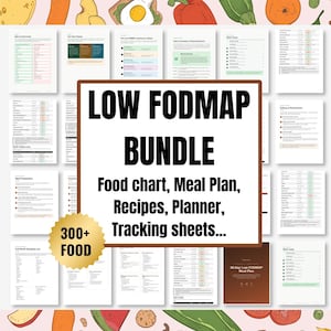 Low FODMAP Diet Bundle | Printable Elimination Diet Food List, Chart, Guide & 30-Day Meal Plan PDF | IBS Digestive Health Kit