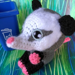 Crochet Opossum Amigurumi, Stuffed Possum Plush Toy, Handmade Animal Plushie Gift