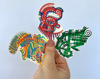 Abstract Sticker Pack - MacBook and laptop stickers / water bottle and tumbler stickers / notebook stickers / waterproof / abstract art