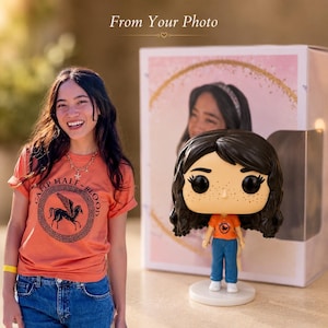 Custom Figure From Photo Personalized Pop Style Figure with Custom Box Handmade Mini Me Gift for Him Her