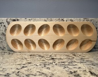 12 ct. Deviled Egg Tray / Charcuterie / Appetizer Serving Board ~ SOLID Maple Wood ~ Reversible