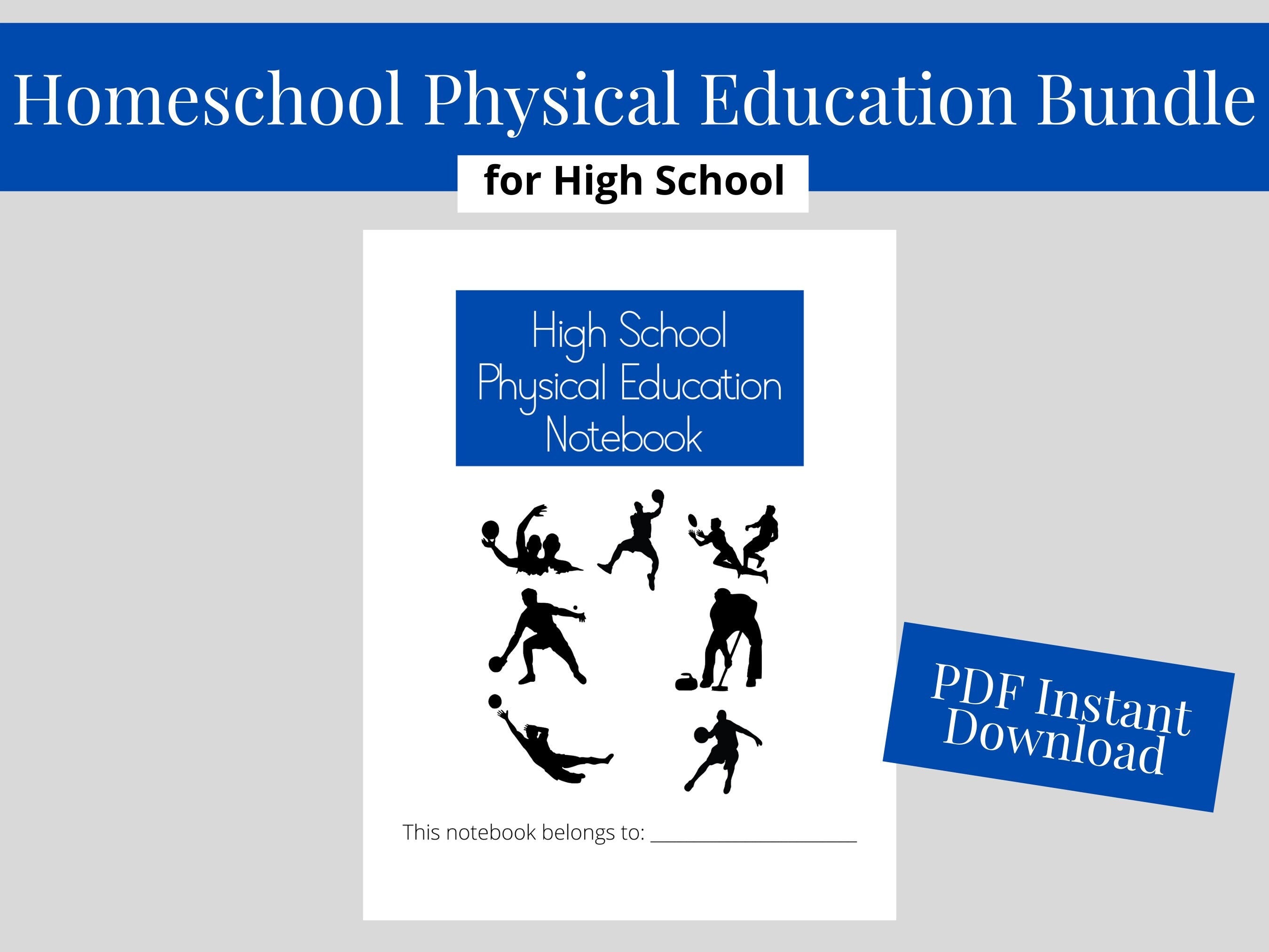 Homeschool PE Log Book for High School - Digital Download