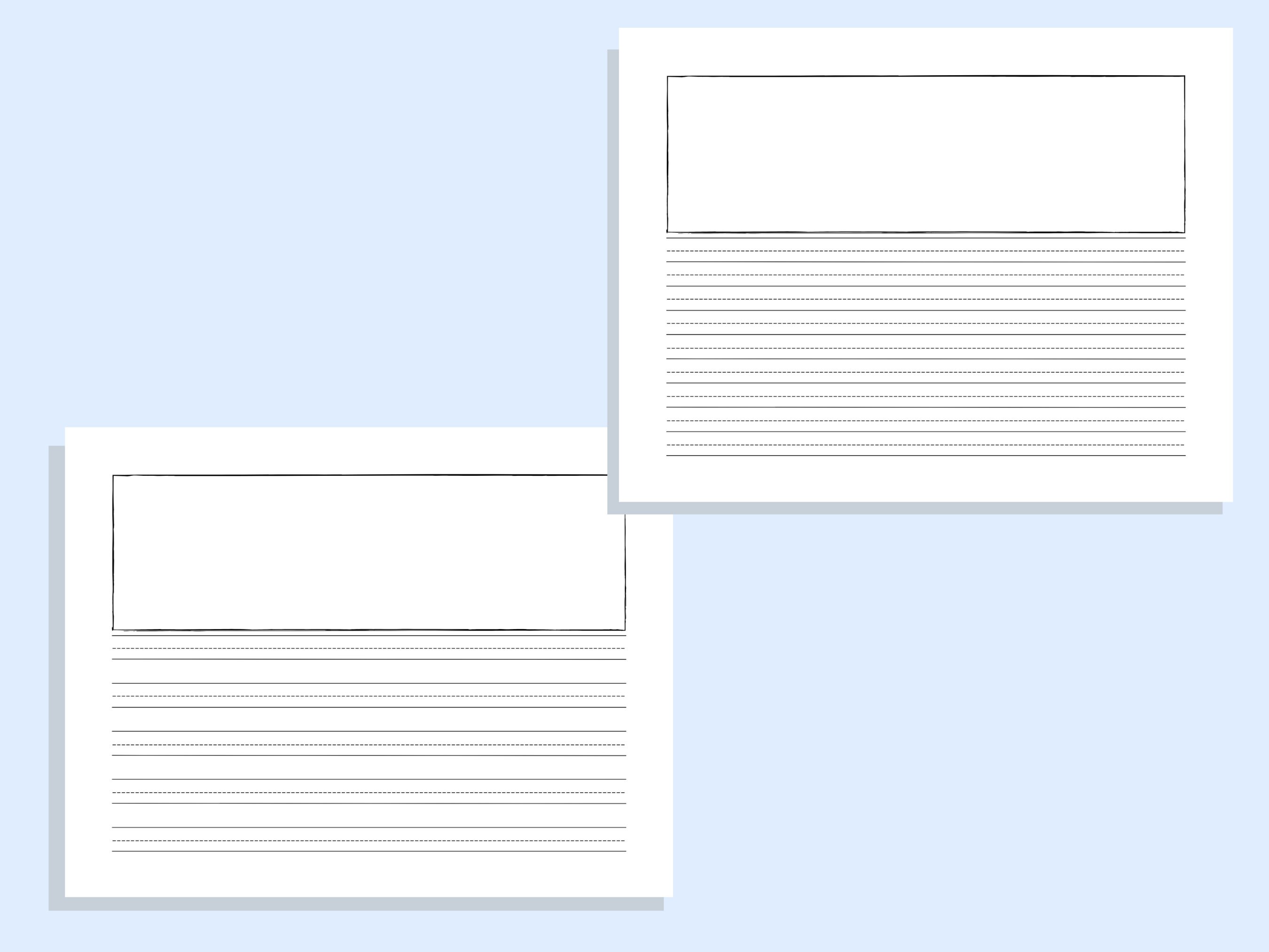 Printable Beginning Writer's Lined Paper for Preschool, Kindergarten