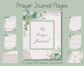 Páginas del cuaderno diario de oración de la mujer - Descarga instantánea en PDF - Diario de flores - Cristiano - Listas de oración diarias, semanales y mensuales - Imprimible