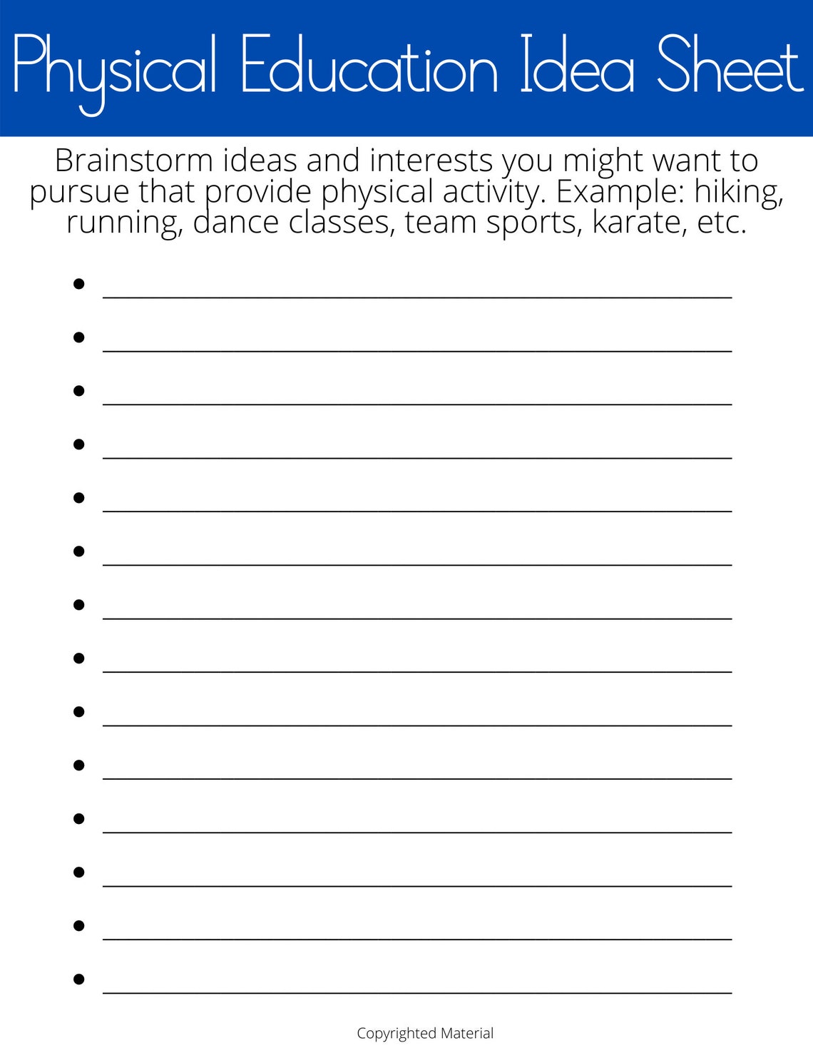 PDF Printable Homeschool PE Log Book Bundle for Elementary School ...