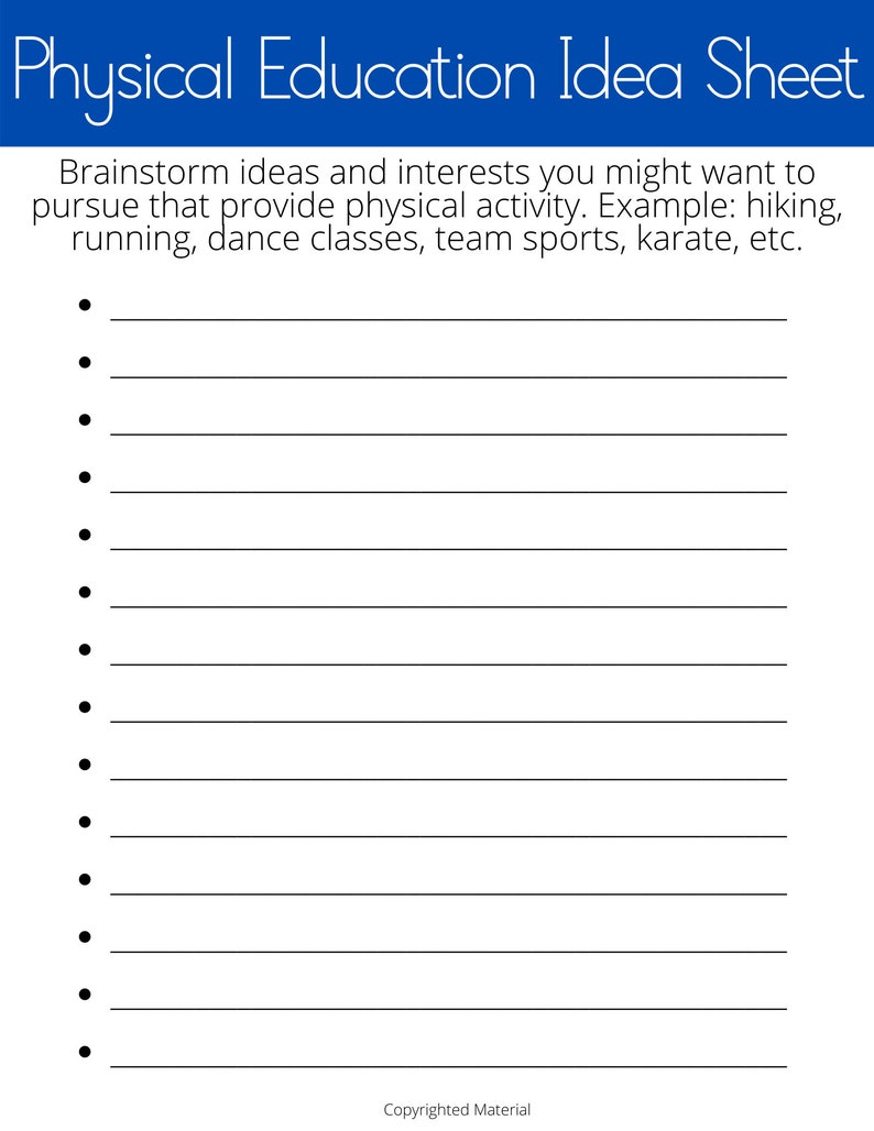 PDF Printable Homeschool PE Log Book Bundle for Elementary School ...