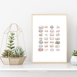 Line Art Mastectomy Breasts / DIGITAL DOWNLOAD / Breast Cancer Wall Art / Feminist Art / Feminist illustration / Line Art Print/ Body Sketch