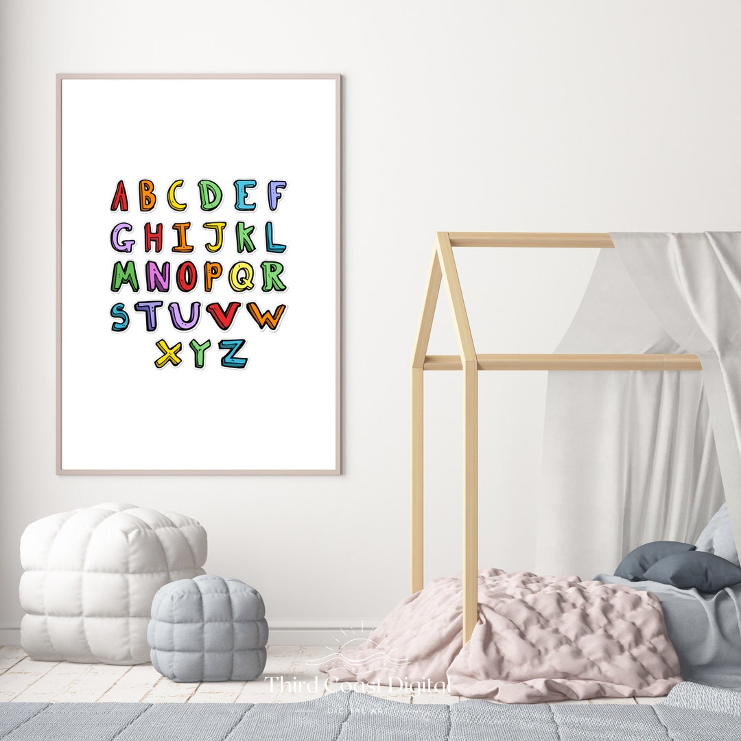 Alphabet Print: Colorful ABC Wall Art, Kids Room Decor (digital ...