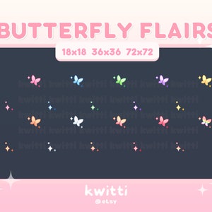 butterfly twitch sub badge flair cute | bit badges | twitch sub badge flair | stream badges