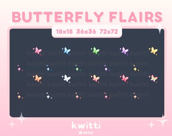butterfly twitch sub badge flair cute | bit badges | twitch sub badge flair | stream badges