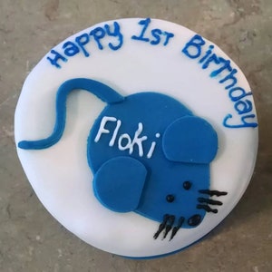 Cat birthday cake  Kitty cat cake with mouse Happy Birthday Cake - Gotcha Day pet gift
