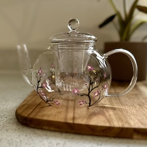 Pink Blossoms : Hand painted teapot
