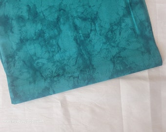 Swirling Depths: Dark Teal Tie Dye Quilting Fabric