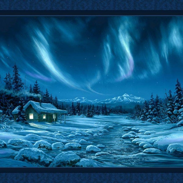 Northern Lights Quilt Panel: Capturing the Magic of Aurora Borealis
