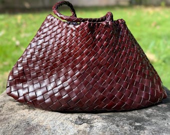 DISPONIBILE / Borsa in pelle intrecciata stile BV - Borsa tote boho