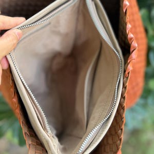 Handmade woven handbag, oversized commuter shoulder bag image 16