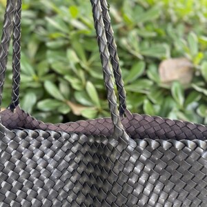 Handmade woven handbag, oversized commuter shoulder bag image 14