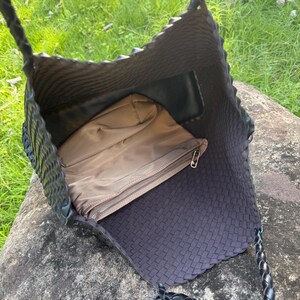 Handmade woven handbag, oversized commuter shoulder bag image 20