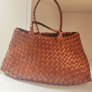 Drachen gewebte Tasche Handgefertigte Ledertasche Große Ledertasche Vintage Rindsledertasche